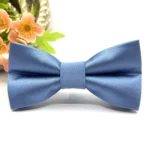 Dusty Blue Satin Bow Tie