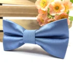 Dusty Blue Satin Bow Tie - Image 3