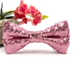Dusty Pink Sequin Bow Tie - Image 3