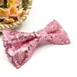 Dusty Pink Sequin Bow Tie