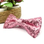 Dusty Pink Sequin Bow Tie - Image 2