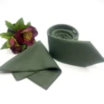 Sage Green Olive Green Slim Necktie - Image 2