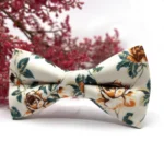 Rust Floral Bow Tie on Ecru Background - Image 3