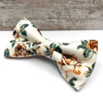 Rust Floral Bow Tie on Ecru Background - Image 2
