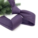 Deep Purple and Natural Linen Necktie - Image 3