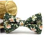 Sage Green and Blush Pink Floral Bow Tie - Image 4