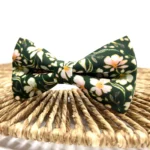 Sage Green and Blush Pink Floral Bow Tie - Image 2