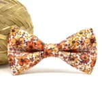 Burnt Orange Floral Bow Tie - Image 4