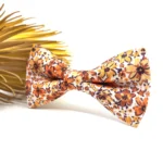 Burnt Orange Floral Bow Tie - Image 3