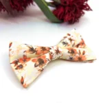 Burnt Orange and Pale Copper Floral Bow Tie