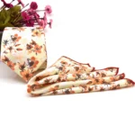Burnt Orange Necktie with Pale Copper Floral Design