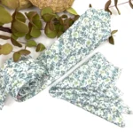 Olive Green and Teal Blue Floral Slim Necktie - Image 2