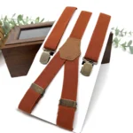 Burnt Orange Suspenders & Peach Floral Bow Tie Set - Image 5