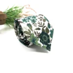 Jungle Green Floral Necktie on Ecru Background - Image 3