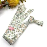 Dusty Sage Green Floral Slim Necktie - Image 3