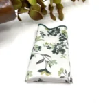 Sage Green Floral Necktie with Olive and Deep Green on Ecru Background - Image 3