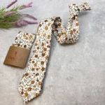 Burnt Orange Floral Slim Tie