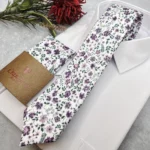 Dusty Lavender Liberty Inspired Floral Tie, Lilac Botanical Wedding Necktie - Image 7