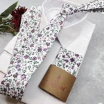 Dusty Lavender Liberty Inspired Floral Tie, Lilac Botanical Wedding Necktie - Image 6